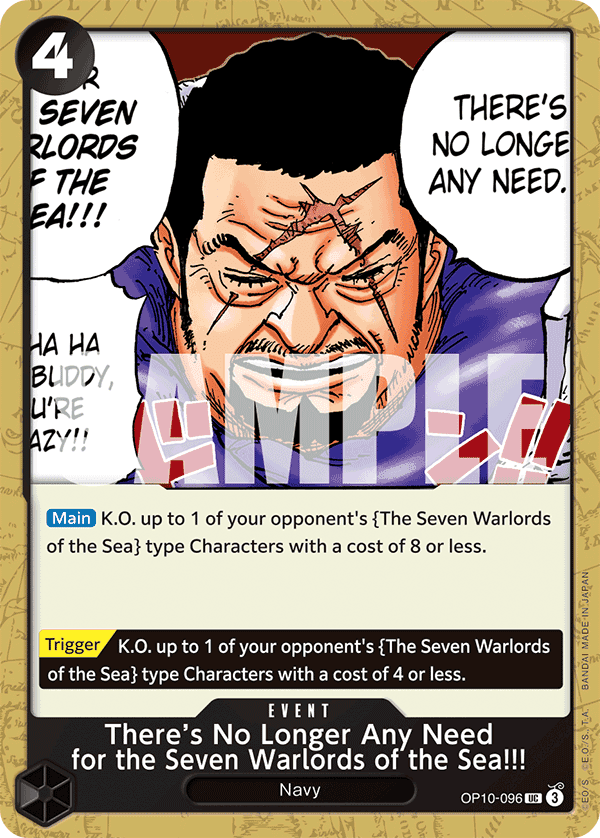 There's No Longer Any Need for the Seven Warlords of the Sea!!!